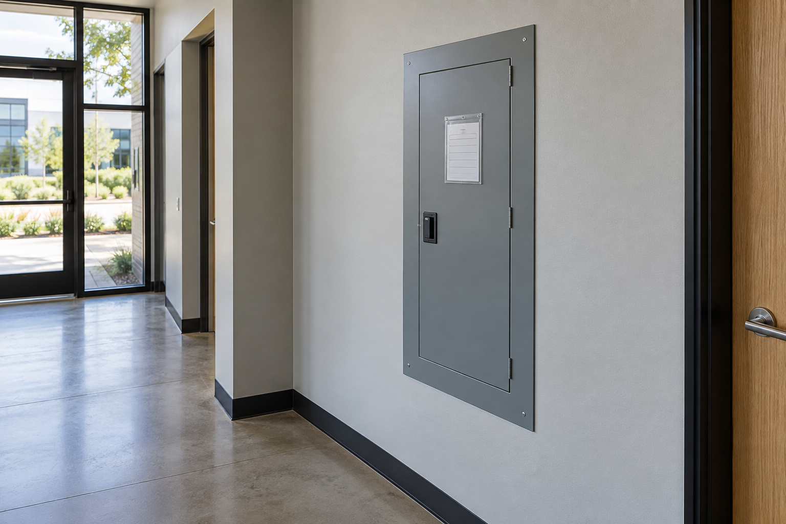 Closed panel and surrounding area — generated photo from the fictional Electrical visit